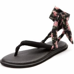 Sanuk Women’s Floral Sling Wrap Sandals Size 10 Boho Beach Floral
